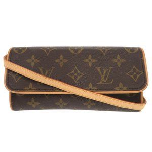 Louis Vuitton Pochette Twin PM Monogram M51854 Brown Shoulder Bag LV 1056LOUI...